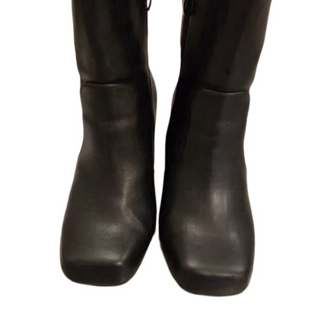 Square Toe Triangle Heel Bootie